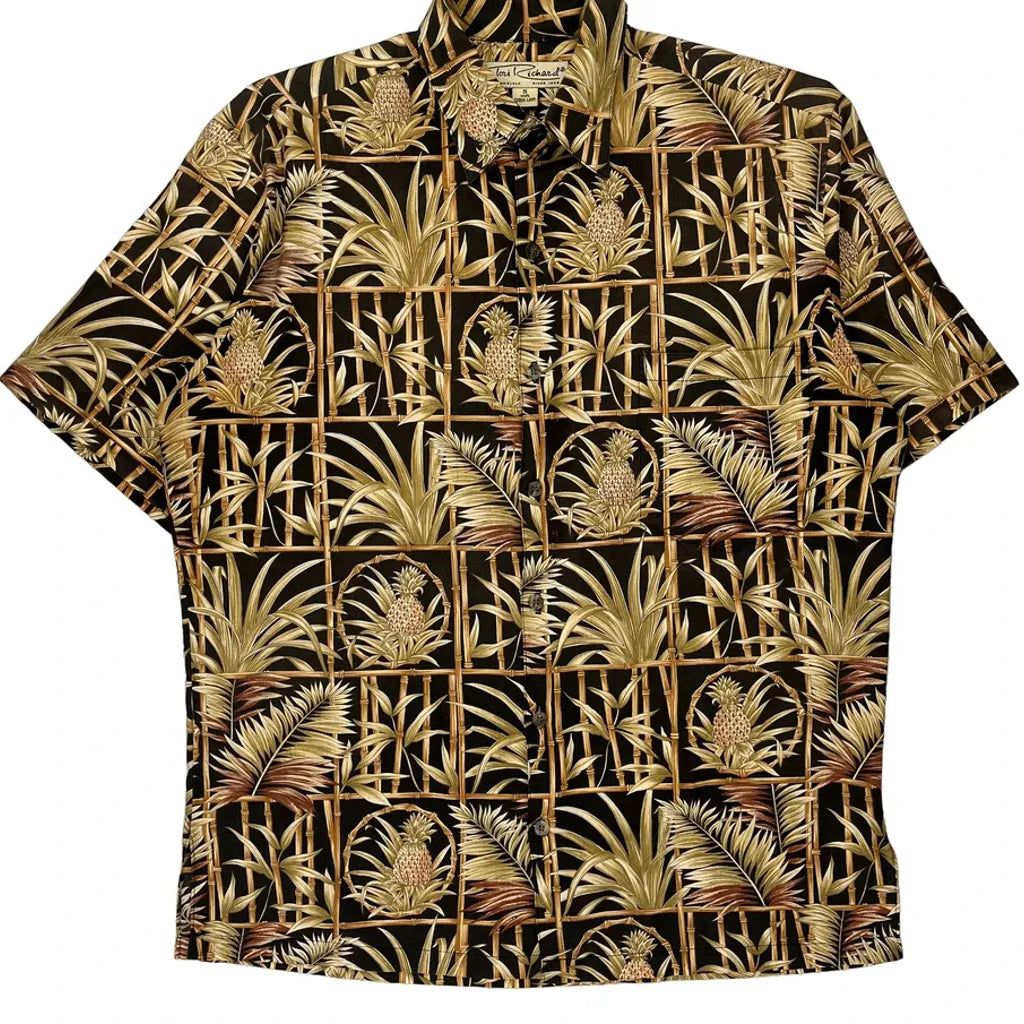 Tori Richard Floral Hawaiian Shirt - Small Black Cotton