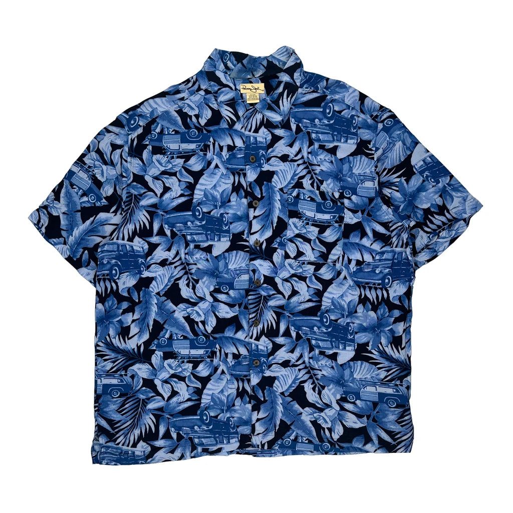 Panama Jack Hawaiian Shirt - XL Blue Viscose