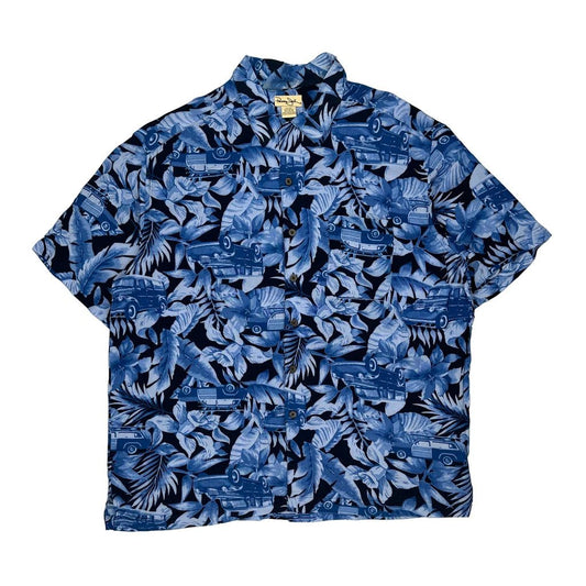 Panama Jack Hawaiian Shirt - XL Blue Viscose