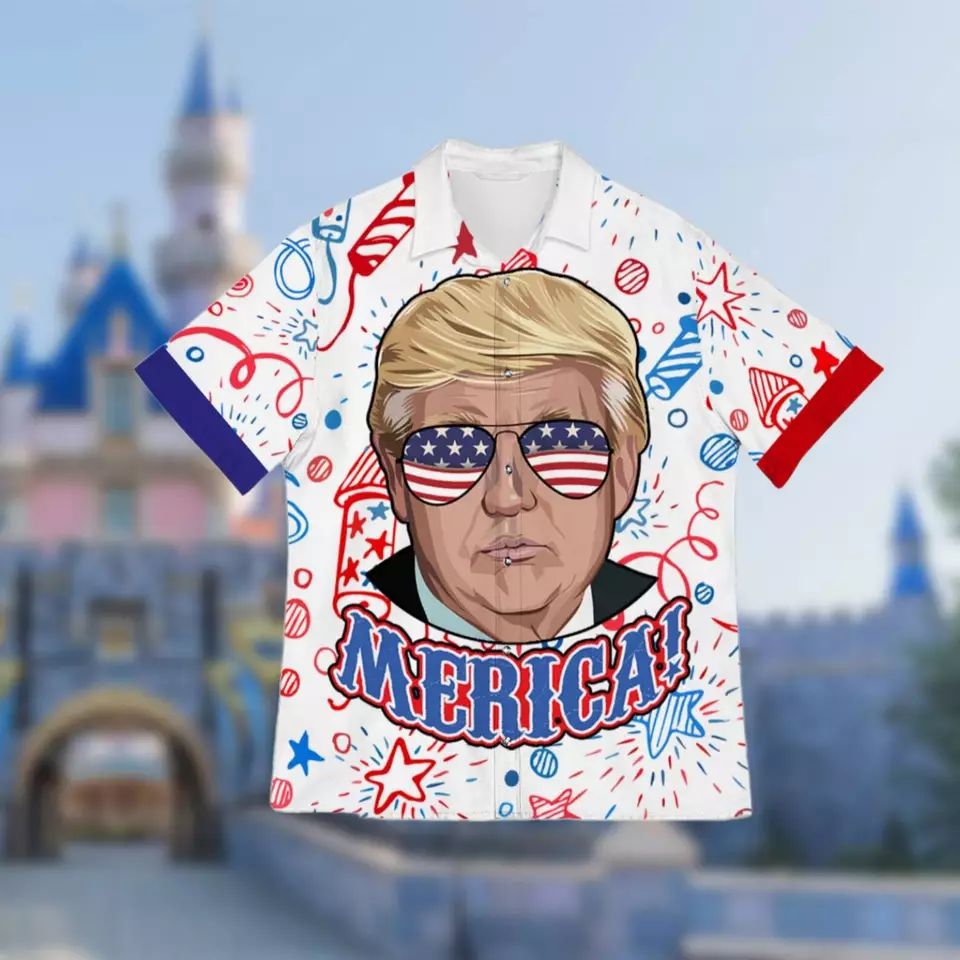 Merica Donald Trump Funny 3D All Over Print Shirt Trump Hawaiian Shirt