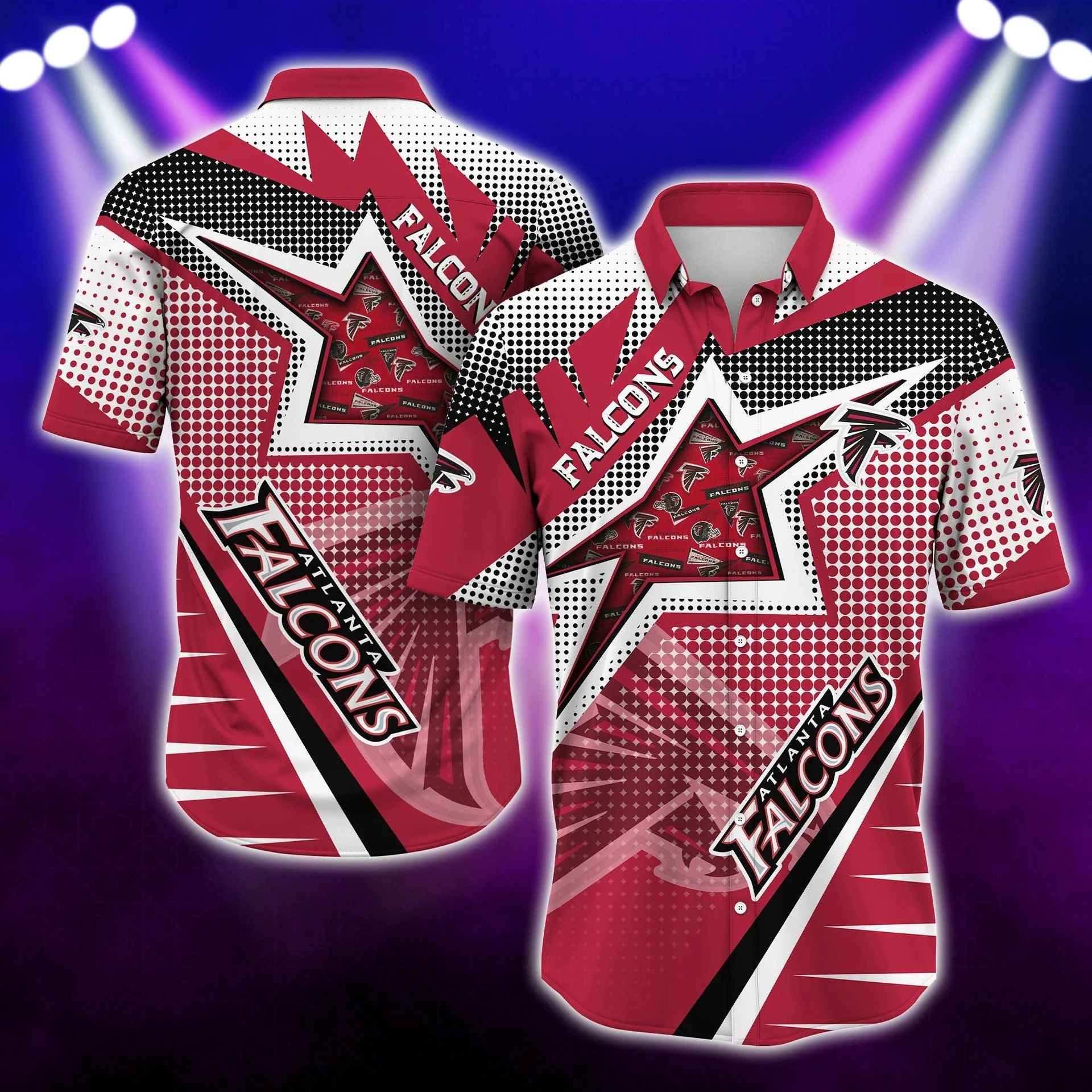 Atlanta Falcons Hawaiian Shirt Starburst Design 762703