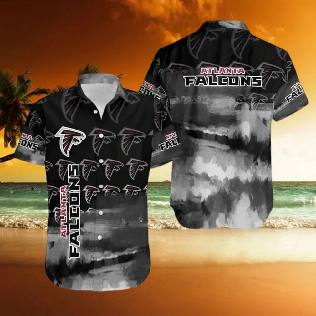 Atlanta Falcons Hawaiian Shirt Monochrome Wave Design 992342