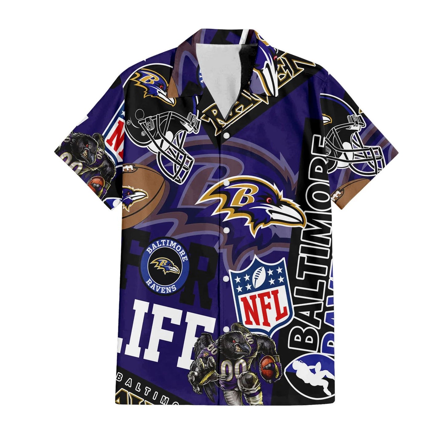 Baltimore Ravens Hawaiian Shirt For Life 119447