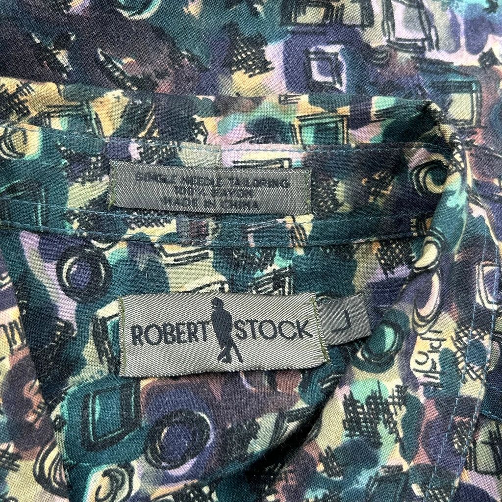 Robert Stock Hawaiian Shirt - Large Multicoloured Viscose