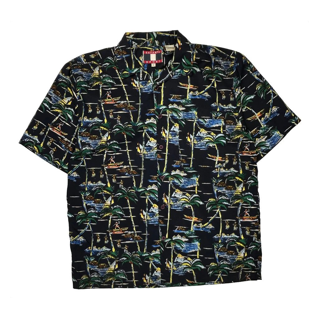 Savante Sport Hawaiian Shirt - Large Multicoloured Viscose