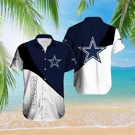 Dallas Cowboys Hawaiian Shirt Diagonal Wave Design 927675
