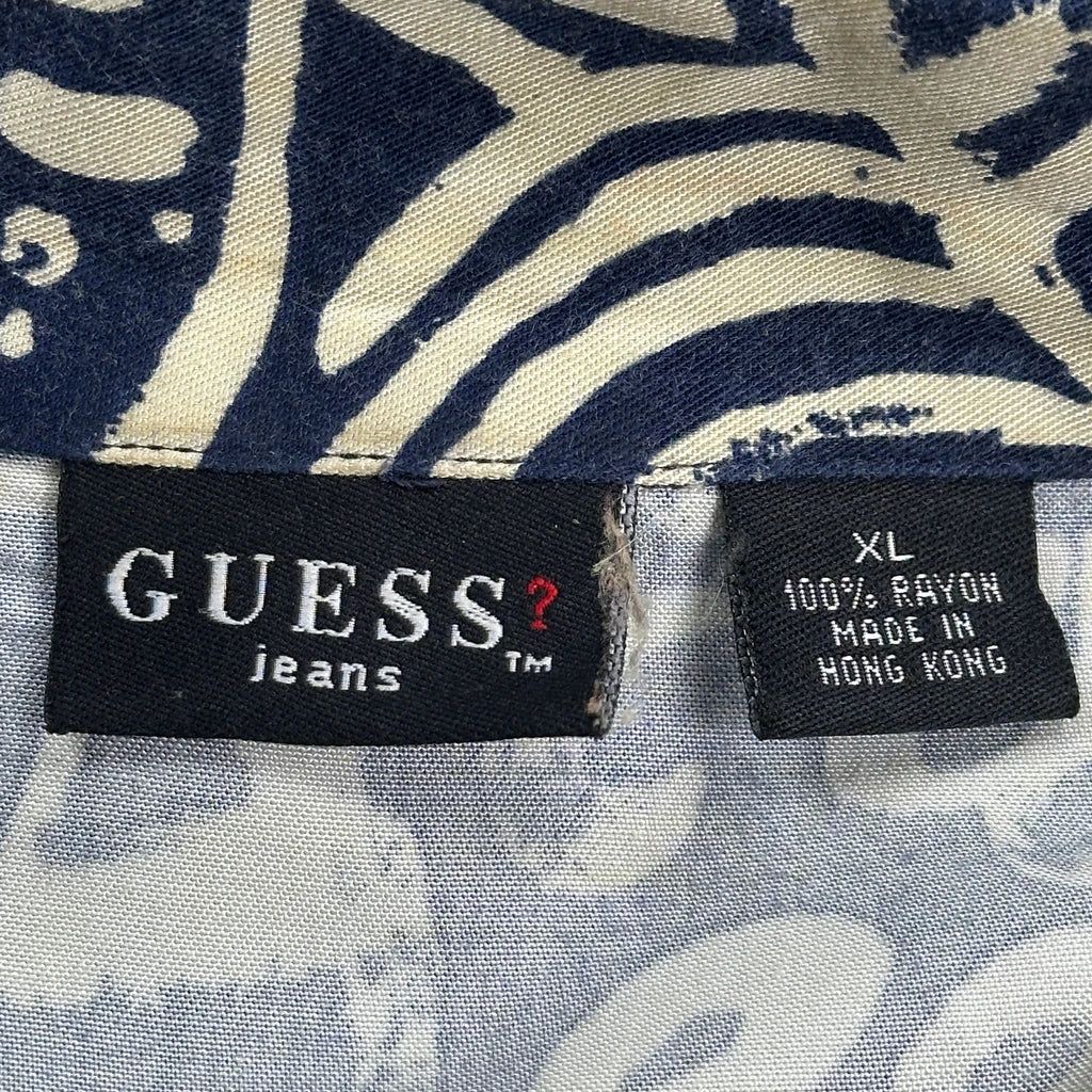 Guess Hawaiian Shirt - XL Black Viscose