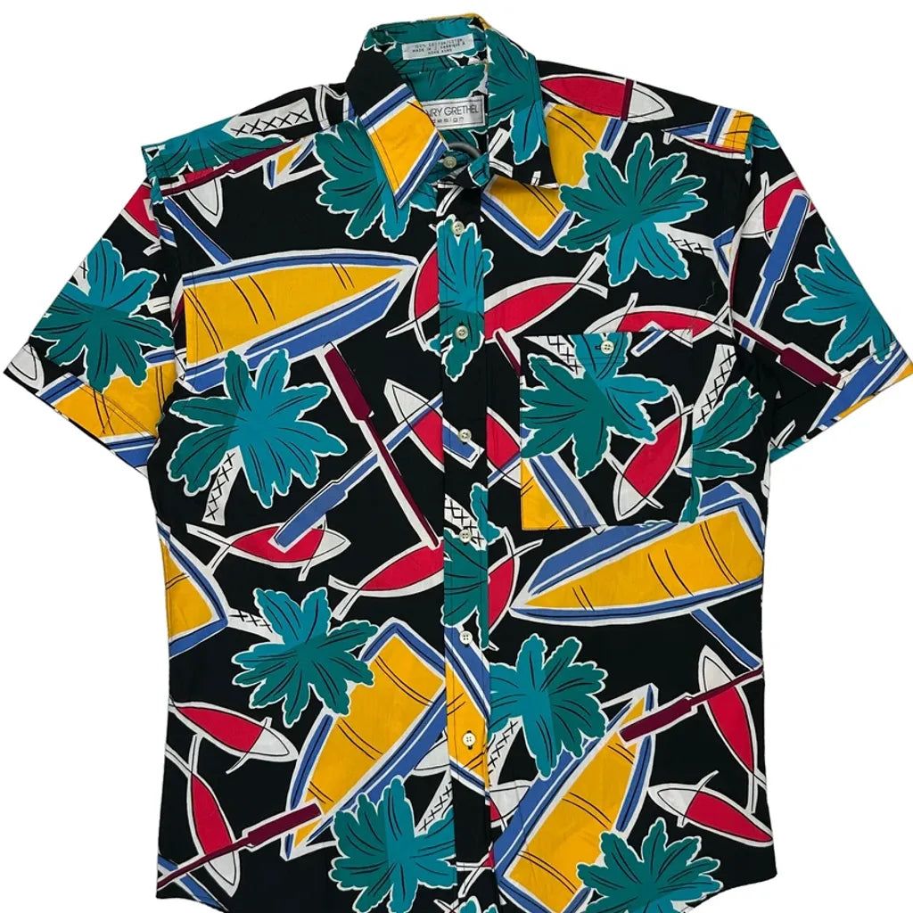 Henry Grethel Graphic Hawaiian Shirt - Small Multicoloured Cotton
