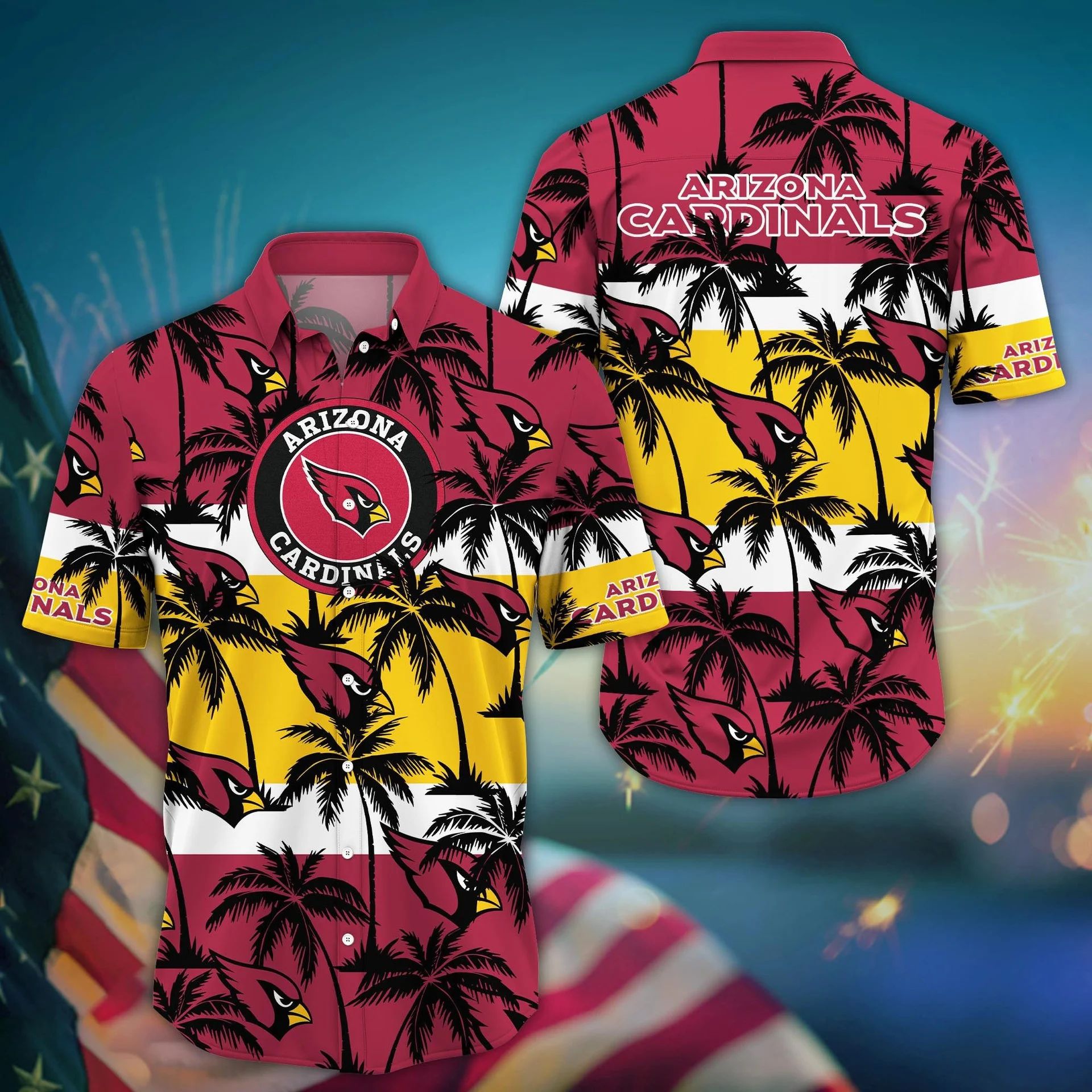 Arizona Cardinals Hawaiian Shirt Tropical Horizon Design 739101