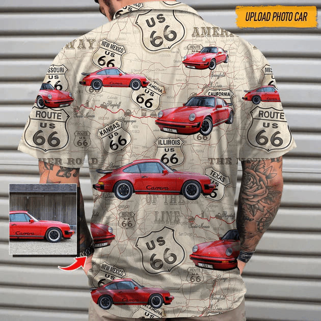 Upload Car Photo Trendy Hawaiian Shirt, Car Short-Sleeve Trendy Hawaiian Shirt,Hawaii Shirt For Men