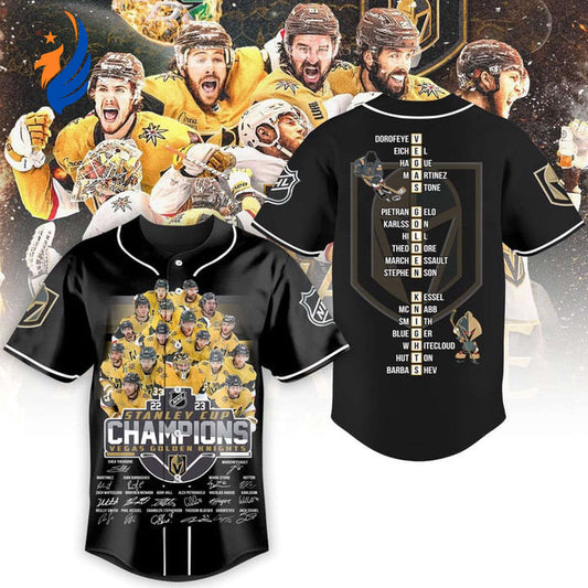 Vegas Golden Knights Stanley Cup Champions 2023 Black Baseball Jersey Gift for Men Women - Bafud