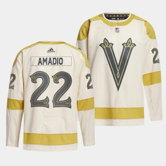 vegas golden knights #22 michael amadio 2024 nhl winter classic jersey - cream