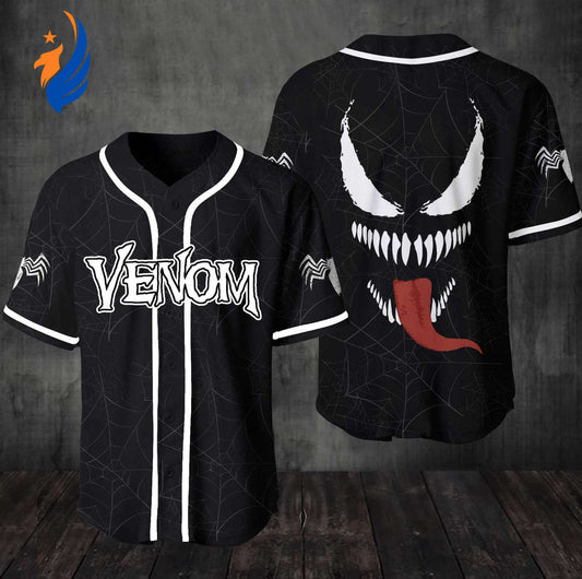 Strike Out in Style with the Venom Baseball Jersey Shirt - Premium Design for Ultimate Performance! - Bafud