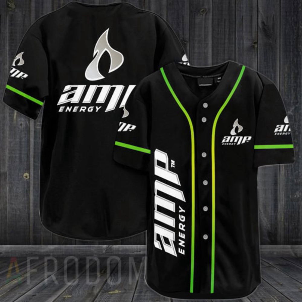 Vintage Black Amp Energy Baseball Jersey - Aopprinter