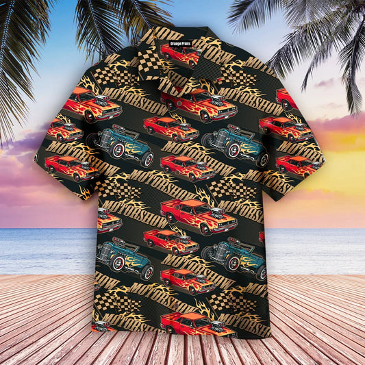 Vintage Car Racing Motorshow Hawaiian Shirt