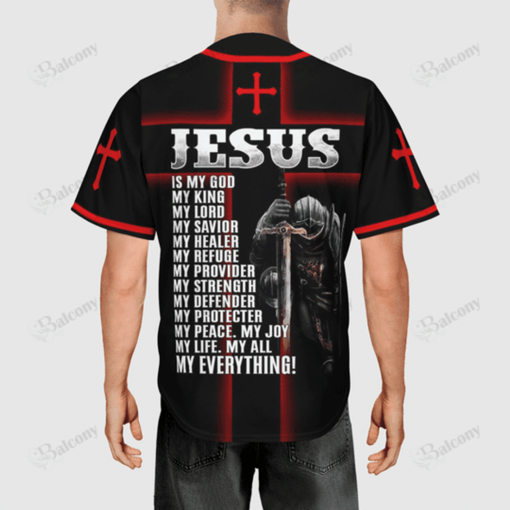 Warrior Jesus is my everything Baseball Jersey | Colorful | Adult Unisex | S – 5XL Full Size