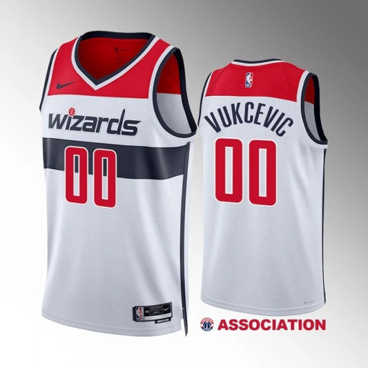 washington wizards #00 tristan vukcevic white association edition men jersey Style 1