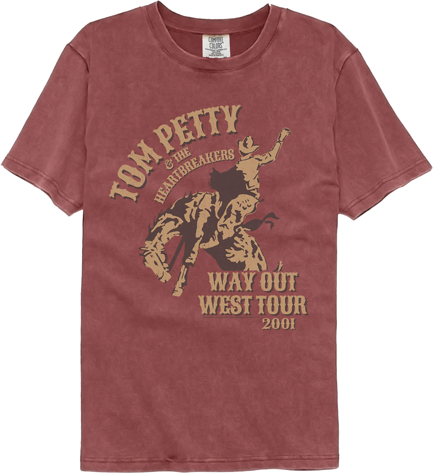 Way Out West Tour 2001 Tom Petty Comfort Colors Brand T-Shirt