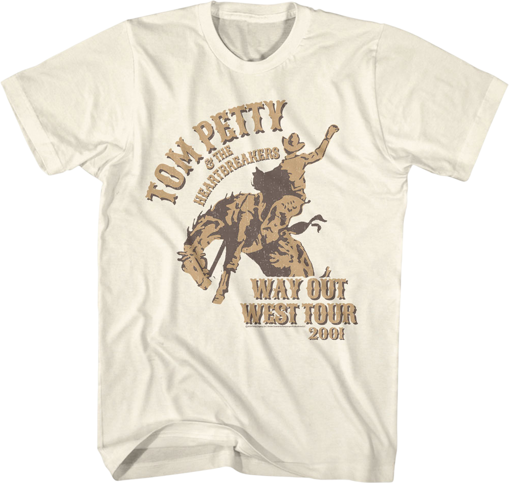 Way Out West Tour 2001 Tom Petty T-Shirt