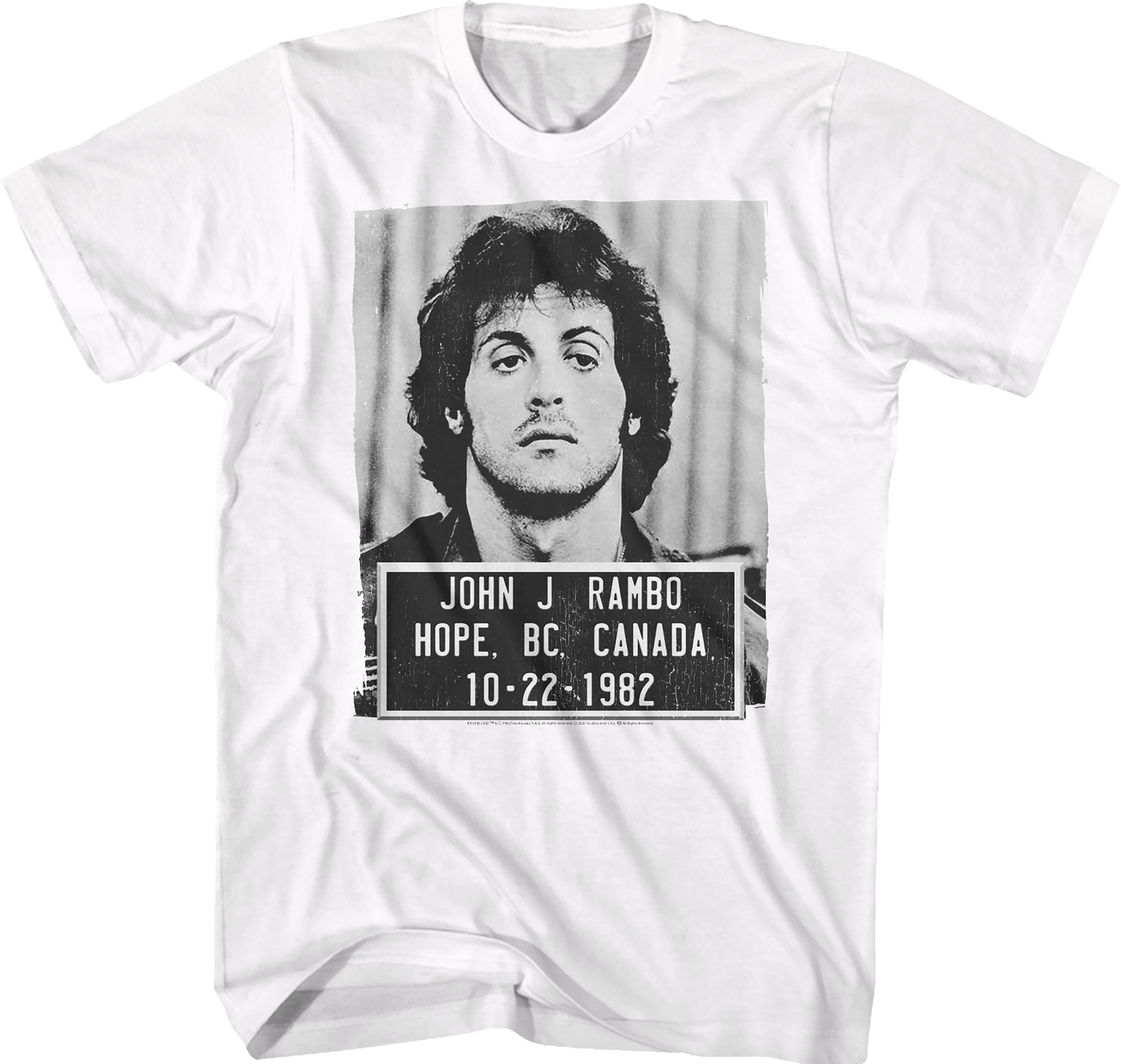 White John Rambo Mug Shot T-Shirt
