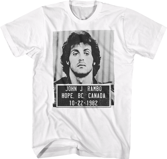 White John Rambo Mug Shot T-Shirt