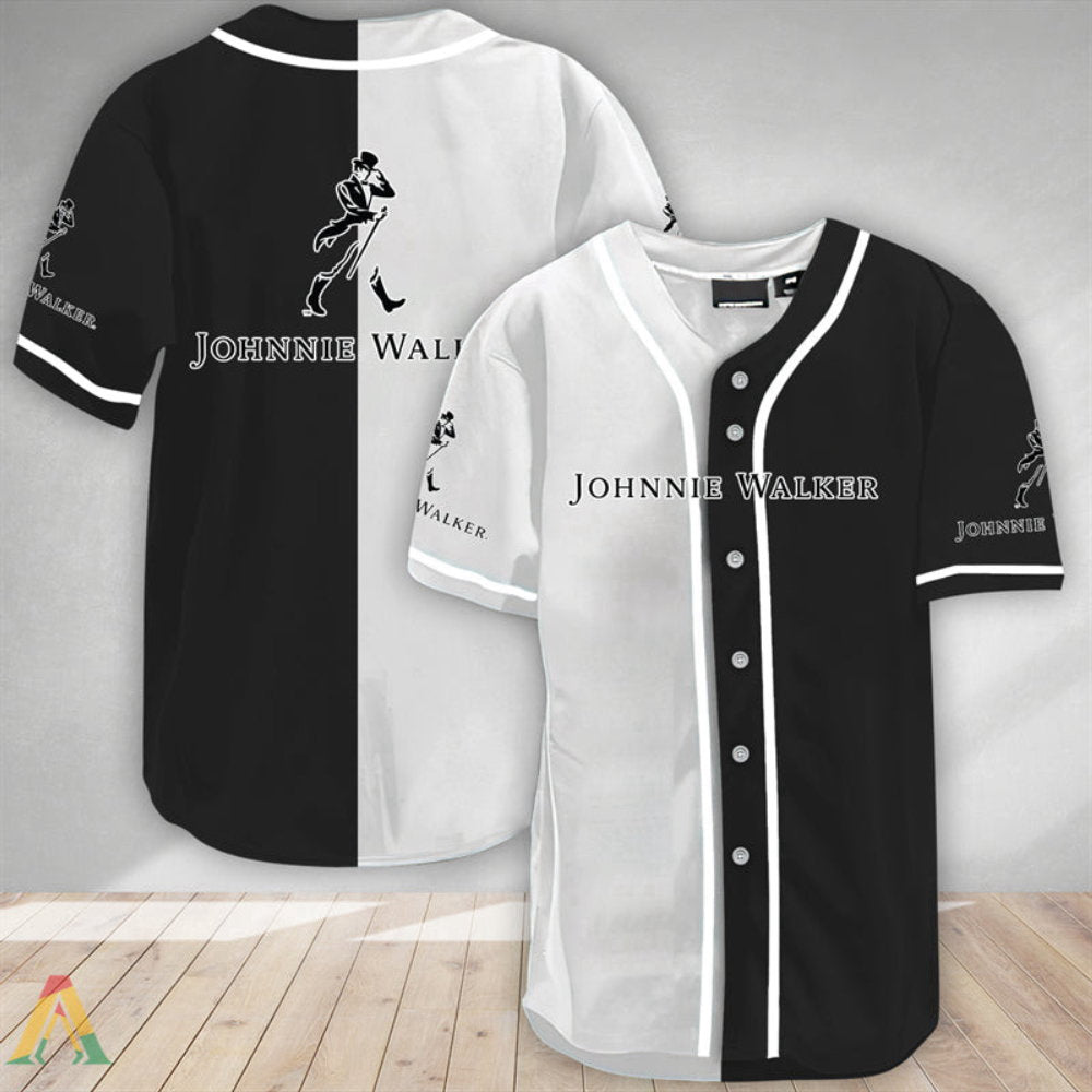 White Split Johnnie Walker Baseball Jersey - Aopprinter