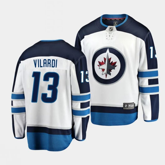 winnipeg jets #13 gabriel vilardi away white breakaway player jersey