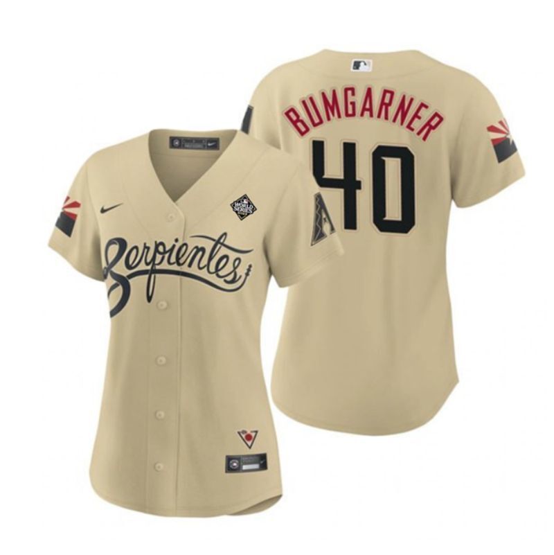 women arizona diamondbacks #40 madison bumgarner gold 2023 world series city connect