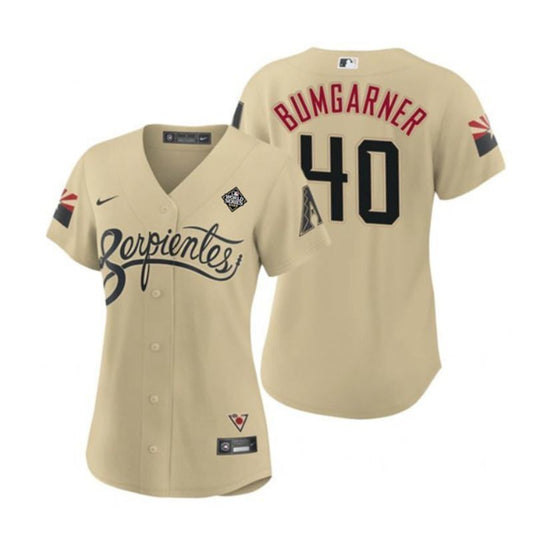 women arizona diamondbacks #40 madison bumgarner gold 2023 world series city connect