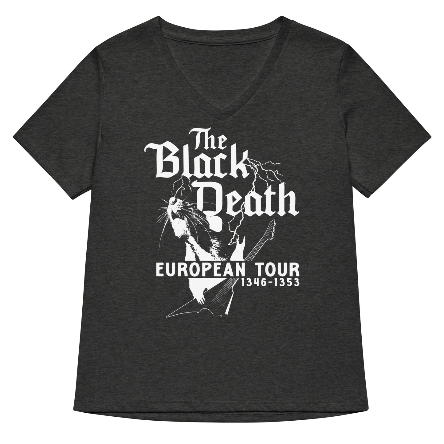 The Black Death European Tour Women's V-Neck Tee