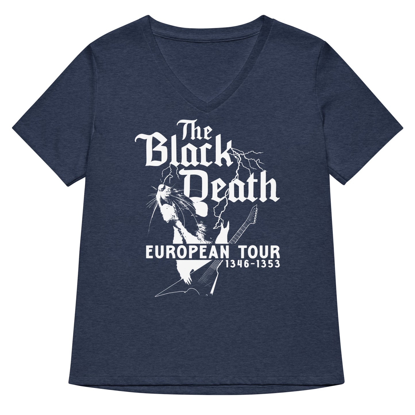 The Black Death European Tour Women's V-Neck Tee