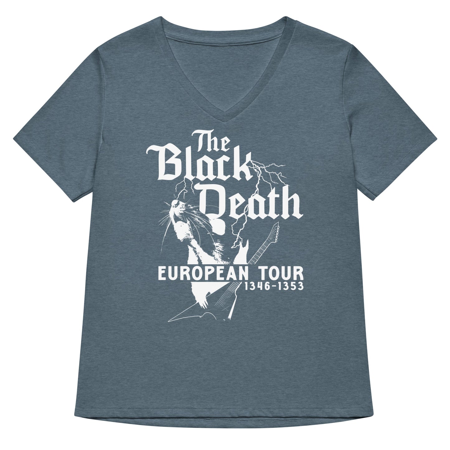 The Black Death European Tour Women's V-Neck Tee