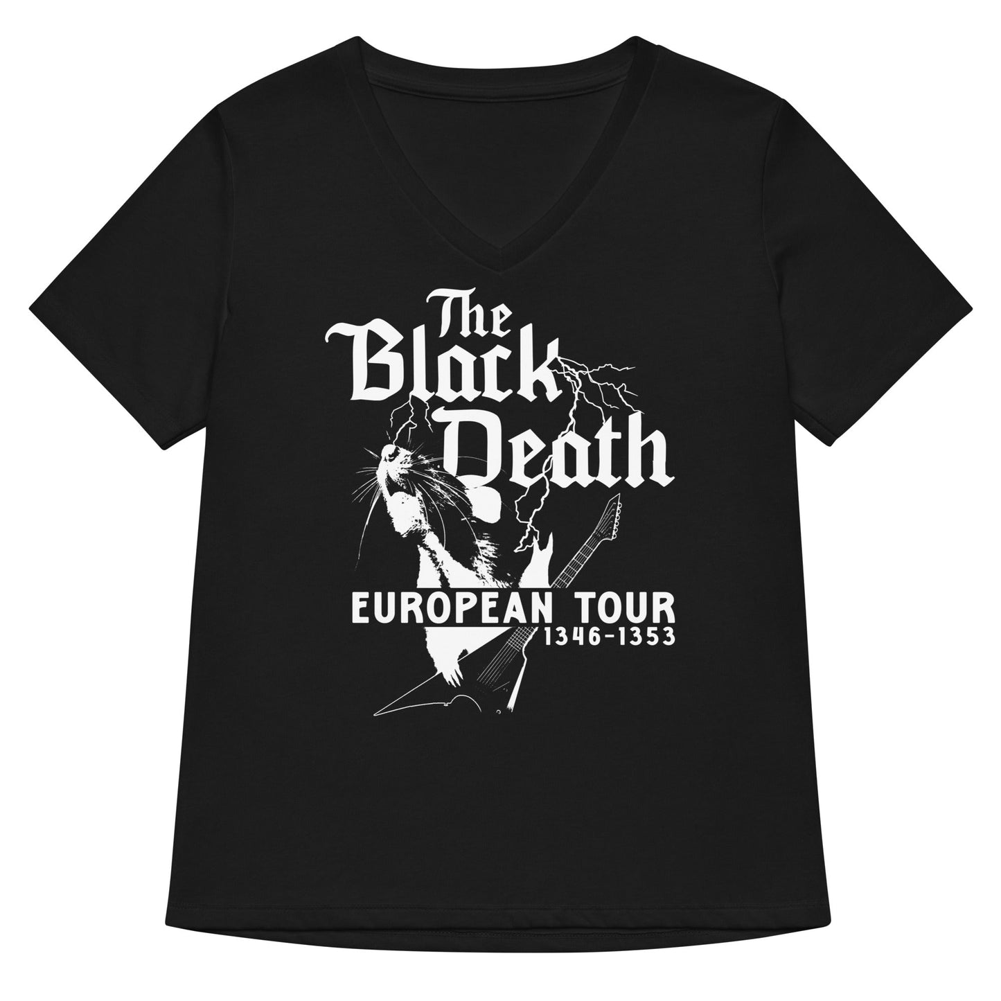 The Black Death European Tour Women's V-Neck Tee