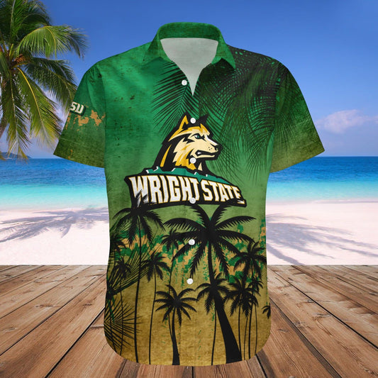 Wright State Raiders Hawaii Shirt Set Coconut Tree Tropical Grunge - NCAA
