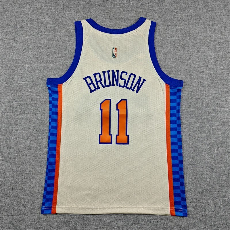 youth new yok knicks #11 jalen brunson Youth 26 Knicks 11 Off-White City Edition Style 1