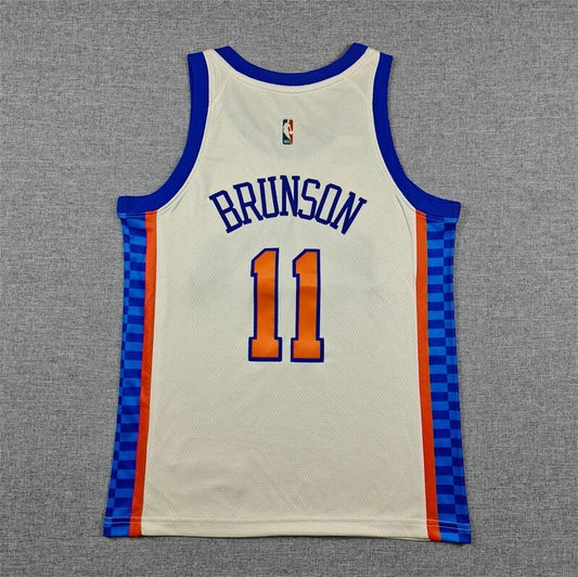 youth new yok knicks #11 jalen brunson Youth 26 Knicks 11 Off-White City Edition Style 1