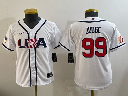youth usa baseball #99 aaron judge white 2026 world baseball classic home stadium 26 World Cup Youth