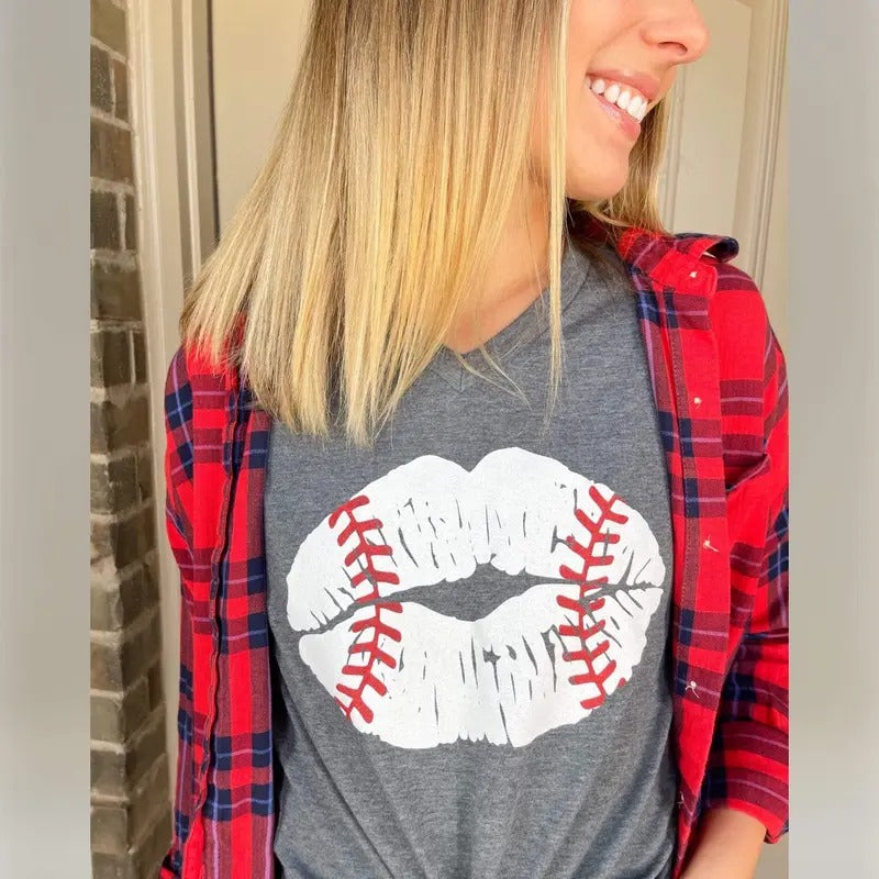 zBaseball Lips Soft Graphic Tee