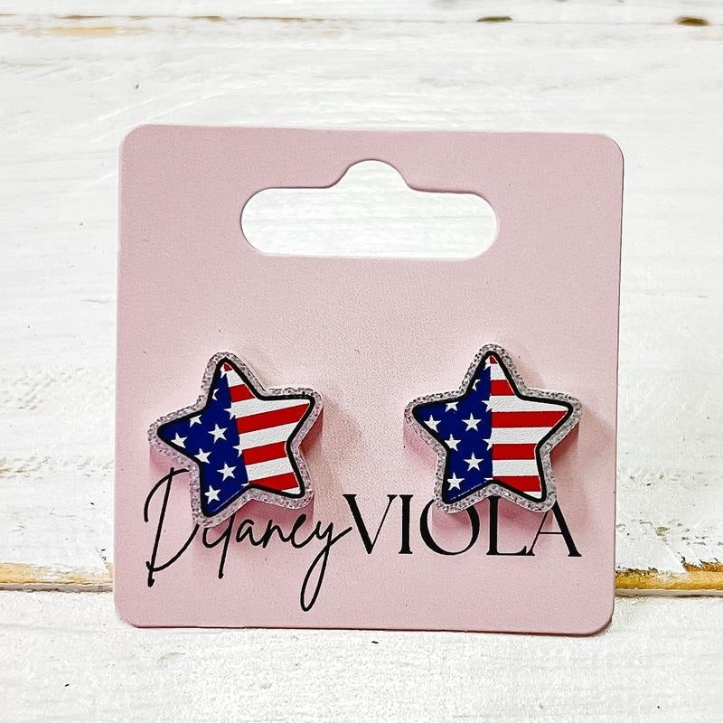 zFlag Star 4th of July Glitter Stud Earrings T-Shirts, Hoodie, Sweatshirt | InkThreadWorks.com