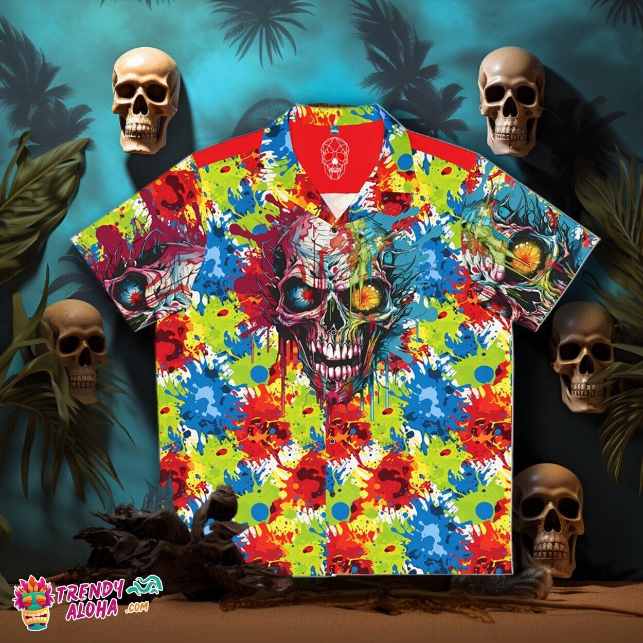 Zom 100 Bucket List Adventure Zombie Hawaiian Men's Horror Shirt